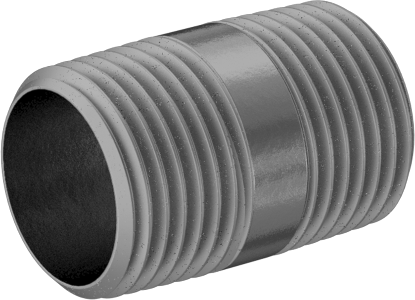 Kalın Cidarlı Galvanizli Çelik Boru, Nipple, Tam Dişli, 3/8 NPT, 1" Uzunluk