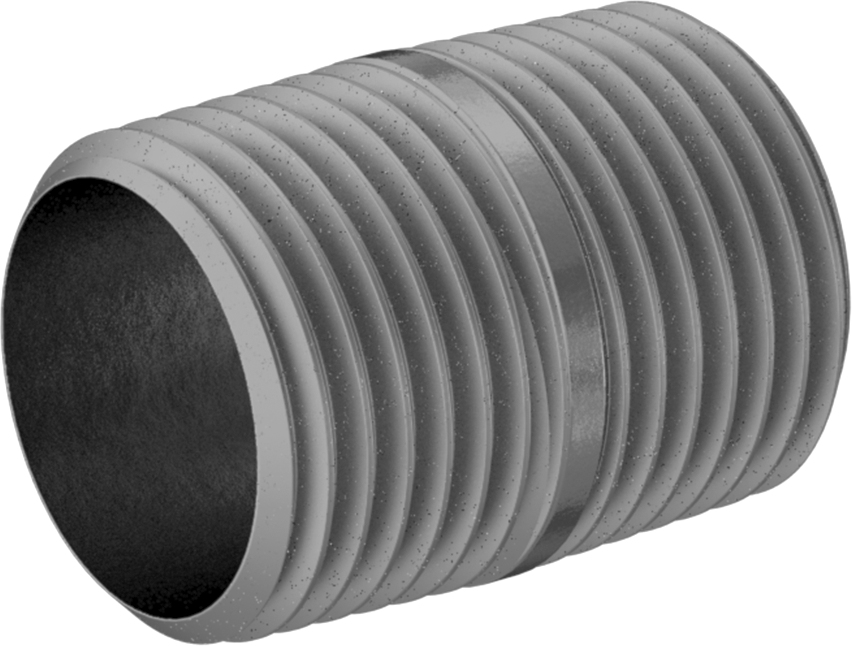 Kalın Cidarlı Galvanizli Çelik Boru, Nipple, Tam Dişli, 1/2 NPT, 1-1/8" Uzunluk