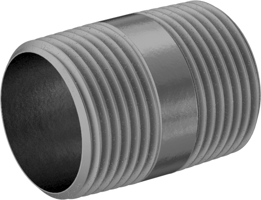 Kalın Cidarlı Galvanizli Çelik Boru, Nipple, Tam Dişli, 3/4 NPT, 1-3/8" Uzunluk