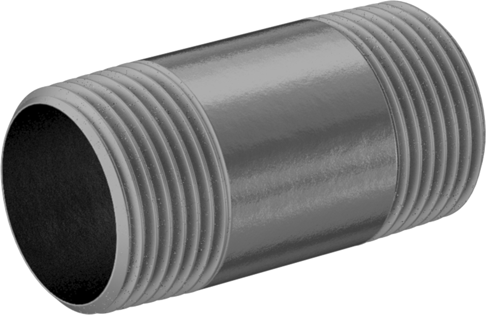 Kalın Cidarlı Galvanizli Çelik Boru, Nipple, Her İki Ucu Dişli, 3/4 NPT, 2" Uzunluk