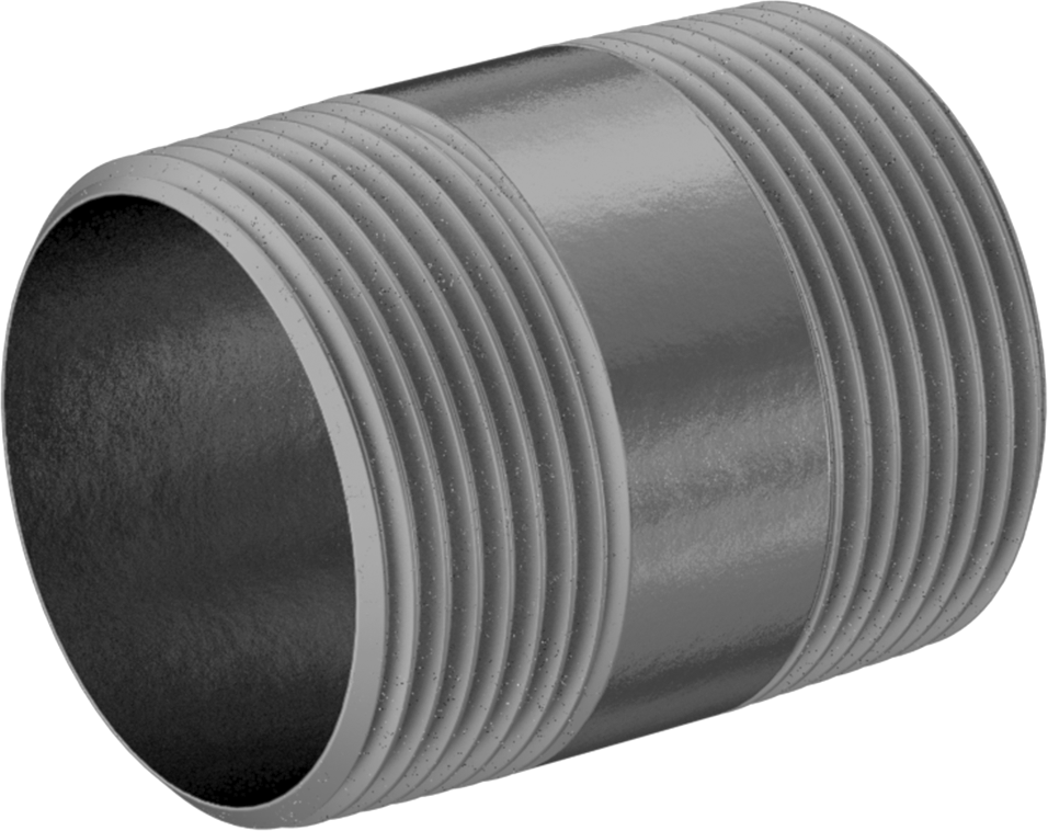 Kalın Cidarlı Galvanizli Çelik Boru, Nipple, Her İki Ucu Dişli, 1-1/4 NPT, 2" Uzunluk