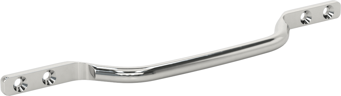 Dişsiz Delikli Montajlı Yuvarlak Çekme Kolu, Krom Kaplı Çelik, Havşa, 12-1/8" Merkezden Merkeze Genişlik
