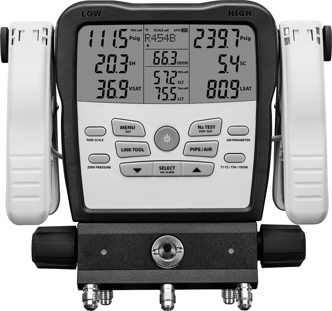Klima Şarj ve Test Manifoldu, 4-Valve, R22 için Hortumlar, R410A, R404A