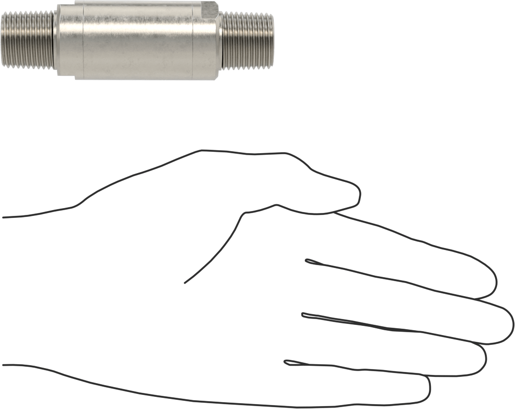 Floroelastomer Pistonlu 316 Paslanmaz Çelik Çek Valf, Lastik Yaylı Piston ile, 1/2 NPT Erkek