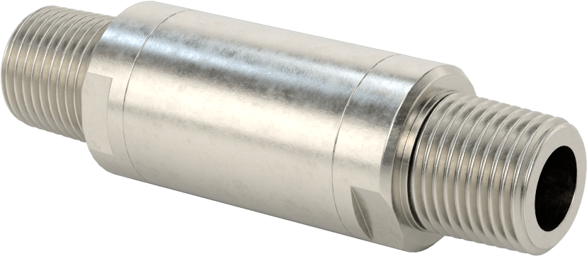 Floroelastomer Pistonlu 316 Paslanmaz Çelik Çek Valf, Lastik Yaylı Piston ile, 1/2 NPT Erkek