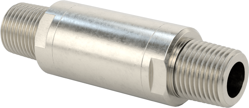 Floroelastomer Pistonlu 316 Paslanmaz Çelik Çek Valf, Lastik Yaylı Piston ile, 1/2 NPT Erkek