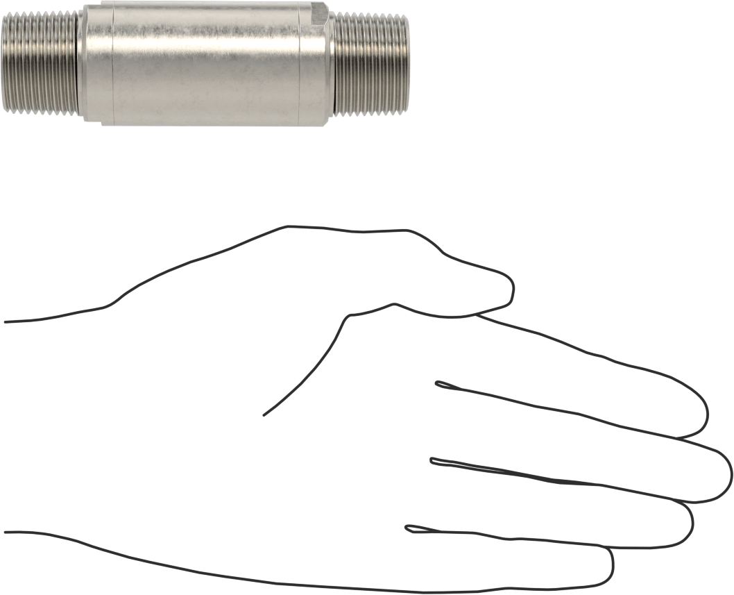 Floroelastomer Pistonlu 316 Paslanmaz Çelik Çek Valf, Lastik Yaylı Piston ile, 3/4 NPT Erkek