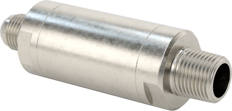 Floroelastomer Pistonlu 316 Paslanmaz Çelik Çek Valf, Yaylı, 3/8 NPT Erkek x 9/16"-18 UN/UNF (JIC