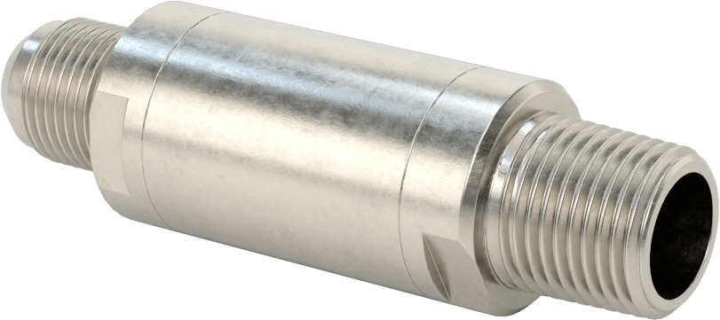 Floroelastomer Pistonlu 316 Paslanmaz Çelik Çek Valf, Yaylı, 1/2 NPT Erkek x 3/4"-16 UN/UNF (JIC)