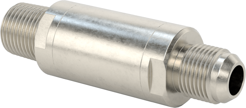 Floroelastomer Pistonlu 316 Paslanmaz Çelik Çek Valf, Yaylı, 1/2 NPT Erkek x 3/4"-16 UN/UNF (JIC)