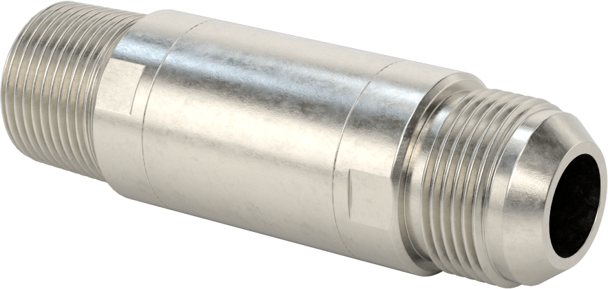 Floroelastomer Pistonlu 316 Paslanmaz Çelik Çek Valf, Yaylı, 1 NPT Erkek x 1-5/16"-12 UN/UNF (JIC)
