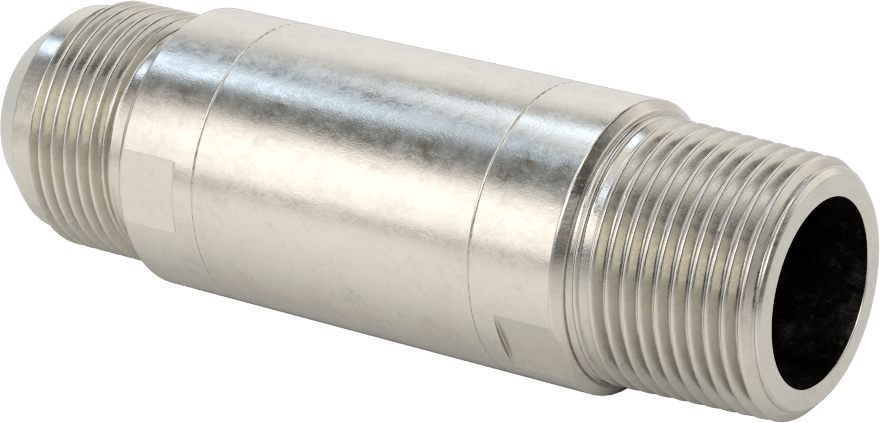 Floroelastomer Pistonlu 316 Paslanmaz Çelik Çek Valf, Yaylı, 1 NPT Erkek x 1-5/16"-12 UN/UNF (JIC)