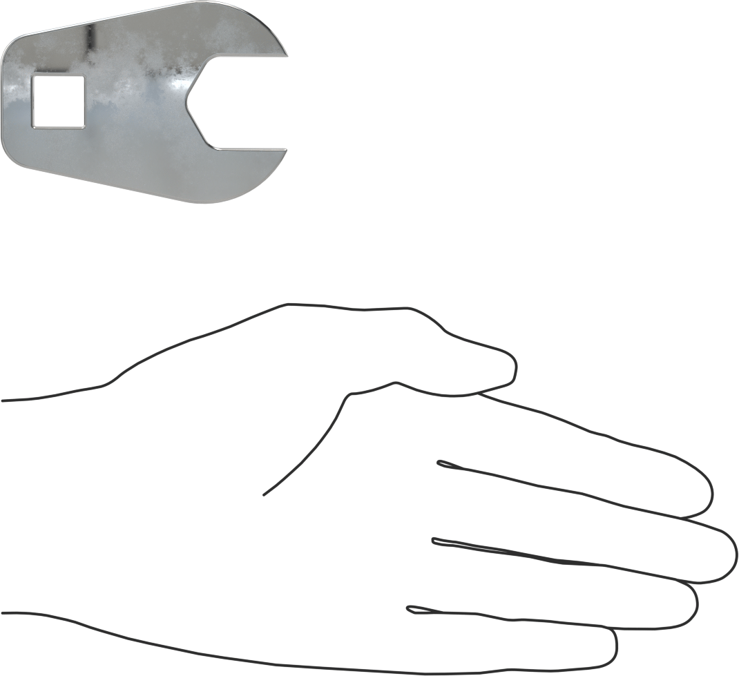 Anahtar Başlığı, 1/2" Kare Tahrik, 23 mm Boyut, 2-13/16" Toplam Uzunluk