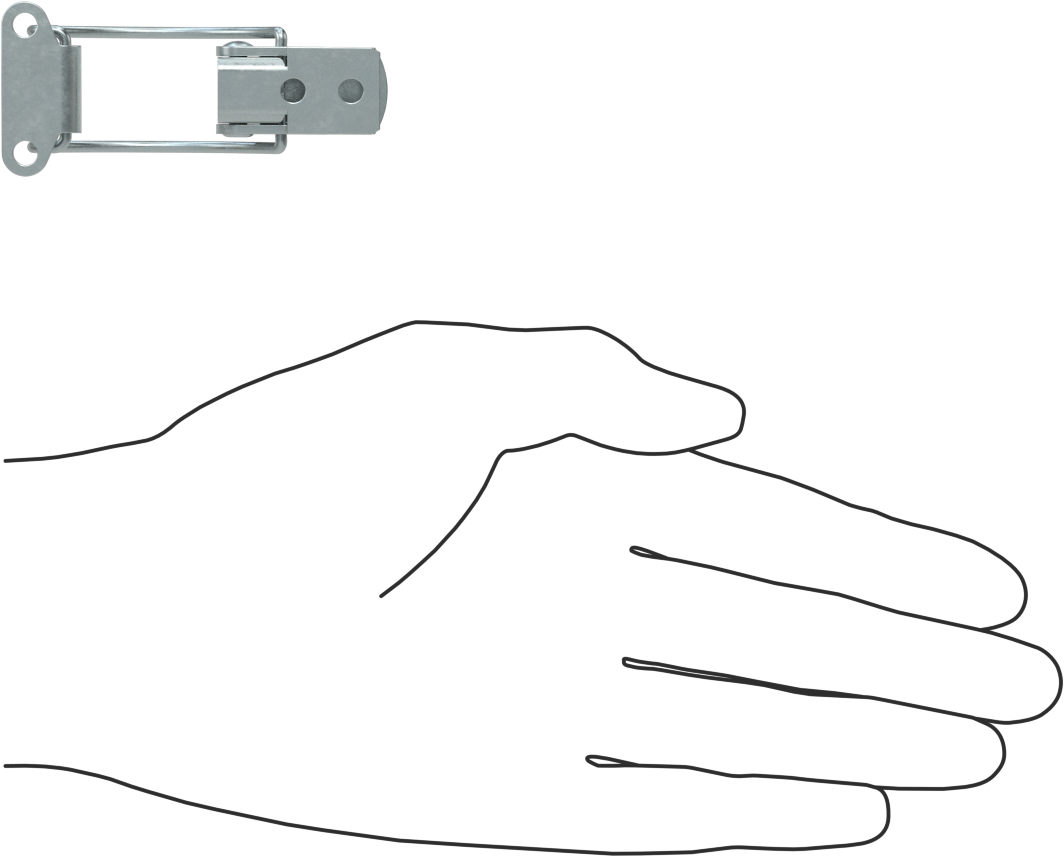 Çekme Mandalı, Vida ile Sabitleme, Çinko Kaplı Çelik, 2-5/8“ Uzunluk x 1-3/16”