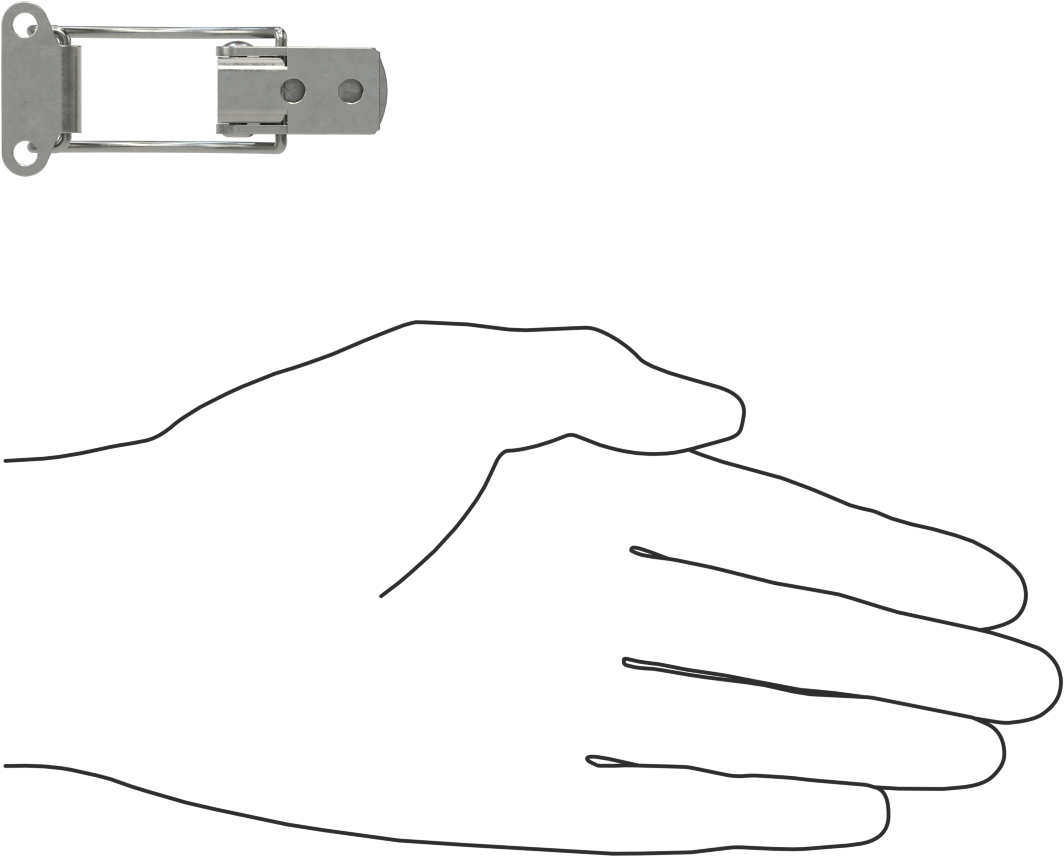 Çekme Mandalı, Vida ile Sabitleme, 304 Paslanmaz Çelik, 2-5/8“ Uzunluk x 1-3/16”