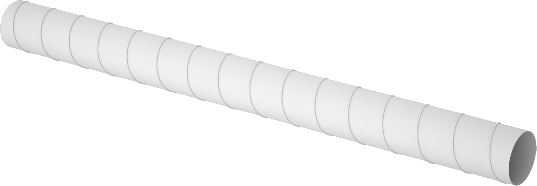 Spiral Kanal, PVC Kaplı Çelik, Kanal Boyutu 5, 5" ID