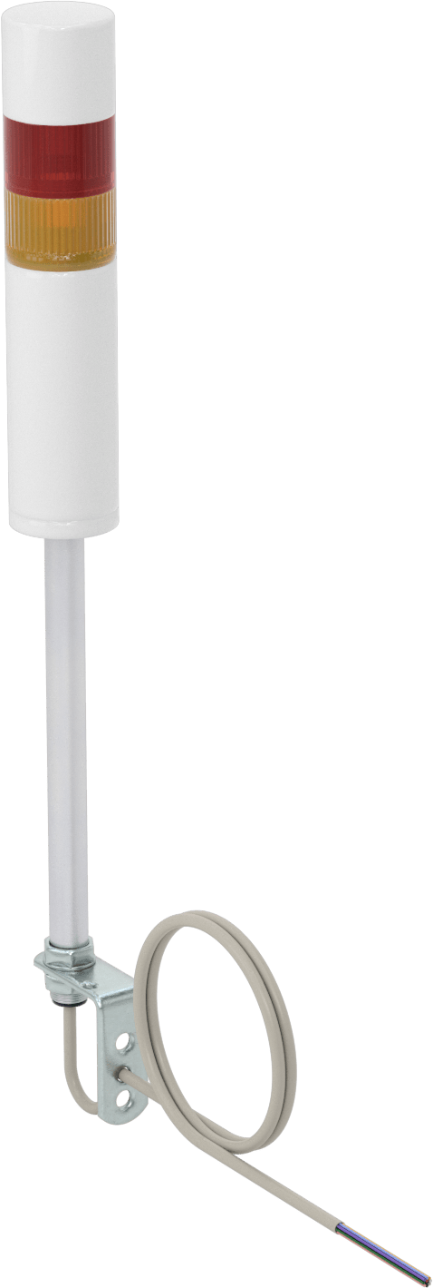 LED Sinyal Kulesi, Sesli Alarm ile, 120V AC/240V AC, 2 Işık, Kırmızı/Sarı