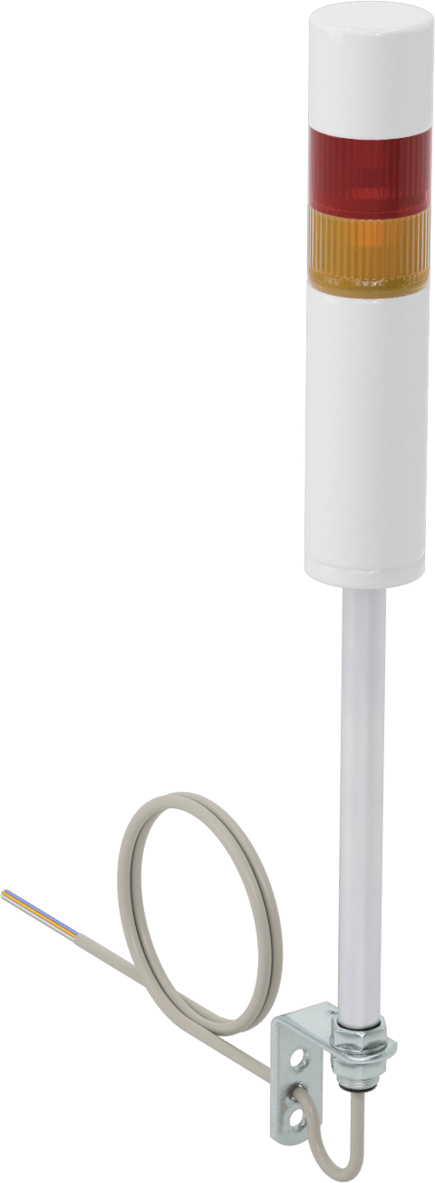 LED Sinyal Kulesi, Sesli Alarm ile, 120V AC/240V AC, 2 Işık, Kırmızı/Sarı