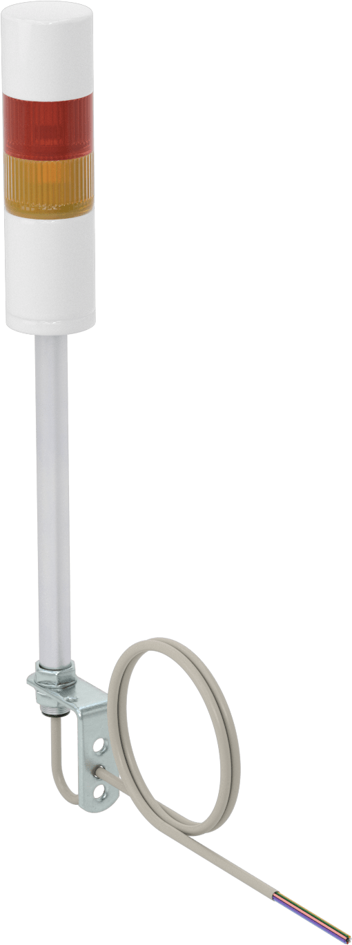LED Sinyal Kulesi, Sesli Alarm ile, 24V DC, 2 Işık, Kırmızı/Sarı