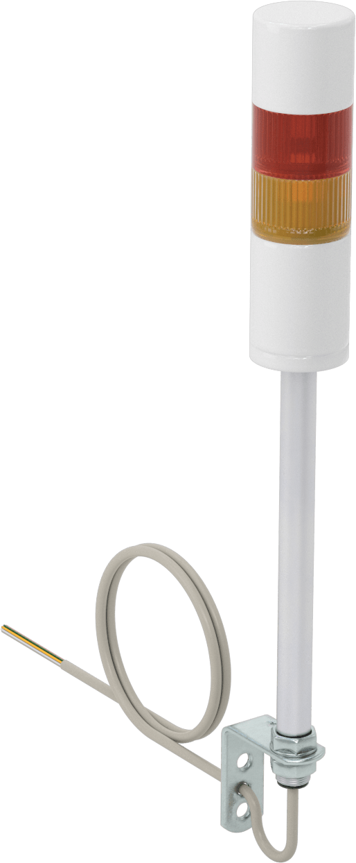 LED Sinyal Kulesi, Sesli Alarm ile, 24V DC, 2 Işık, Kırmızı/Sarı