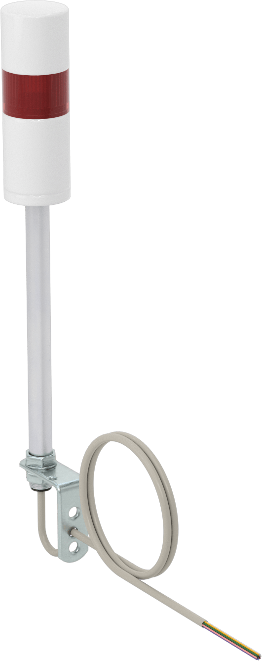 LED Sinyal Kulesi, Sesli Alarm ile, 24V DC, 1 Kırmızı Işık