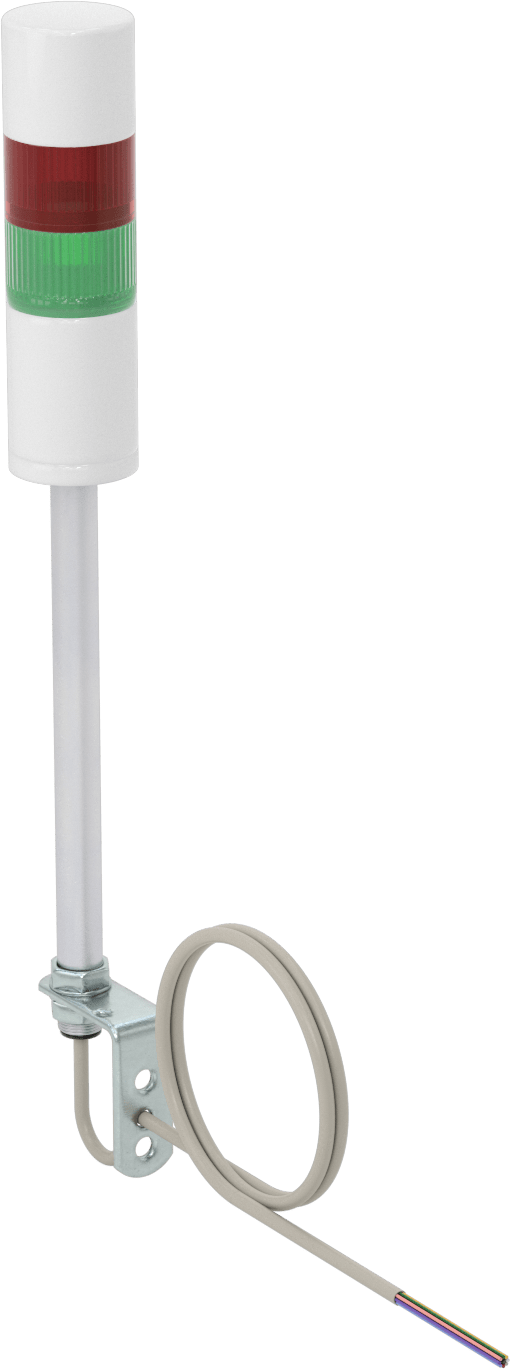 LED Sinyal Kulesi, Sesli Alarm ile, 24V DC, 2 Işık, Yeşil/Kırmızı