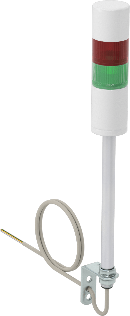 LED Sinyal Kulesi, Sesli Alarm ile, 24V DC, 2 Işık, Yeşil/Kırmızı