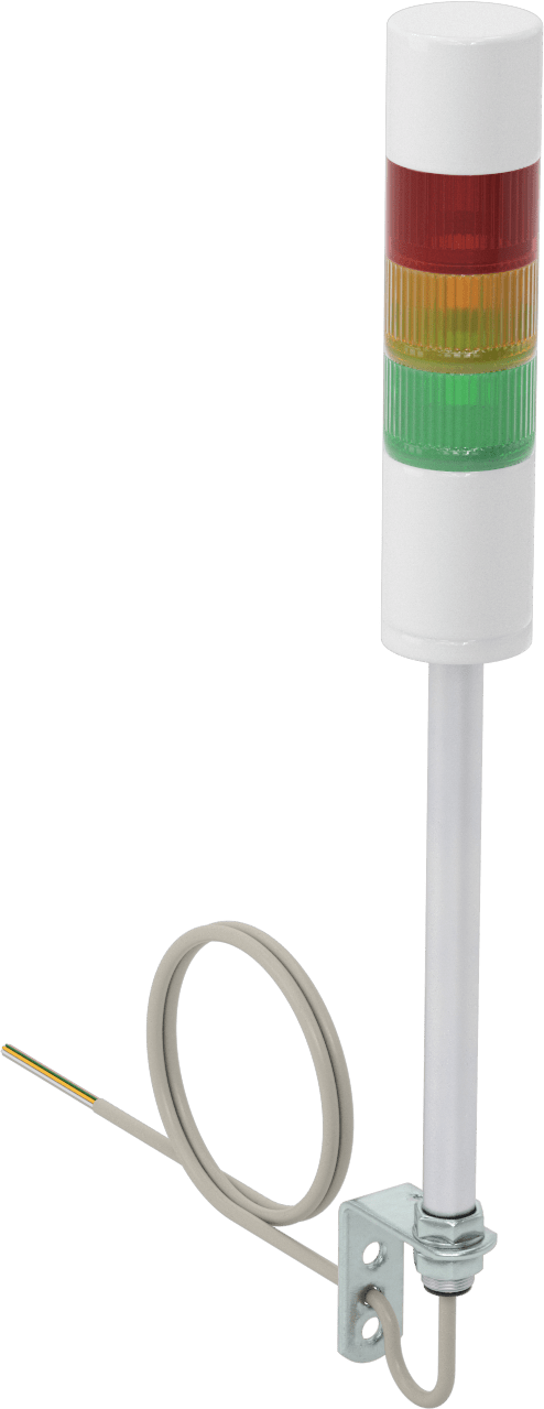 LED Sinyal Kulesi, Sesli Alarm ile, 24V DC, 3 Işık, Yeşil/Kırmızı/Sarı