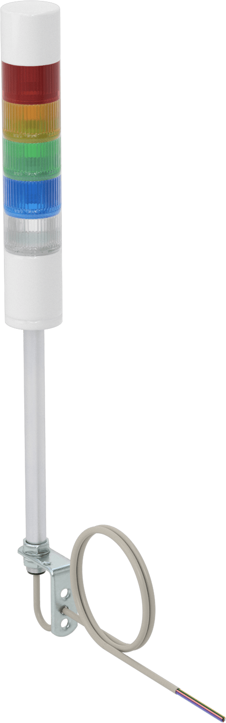 LED Sinyal Kulesi, Sesli Alarm ile, 24V DC, Mavi/Yeşil/Kırmızı/Beyaz/Sarı