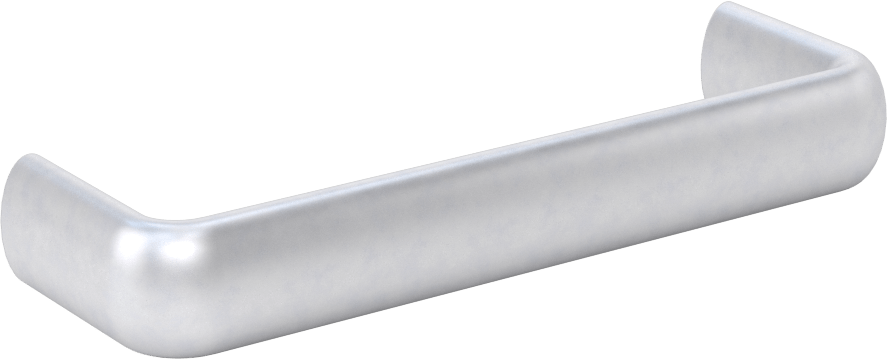 Dişli Delikli Montajlı Oval Çekme Kolu, Mat Alüminyum, 4" Merkezden Merkeze Genişlik, 1-5/16" Çıkıntı
