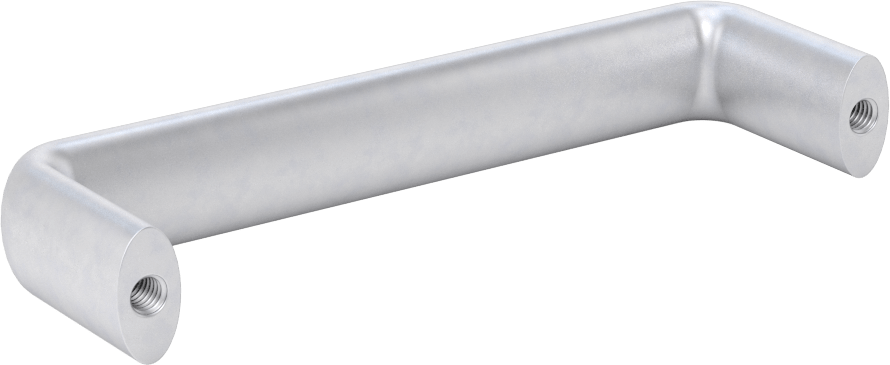 Dişli Delikli Montajlı Oval Çekme Kolu, Mat Alüminyum, 4" Merkezden Merkeze Genişlik, 1-5/16" Çıkıntı