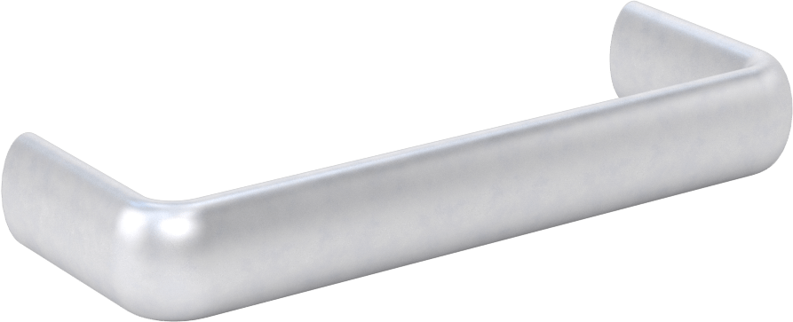 Dişli Delikli Montajlı Oval Çekme Kolu, Mat Alüminyum, 4" Merkezden Merkeze Genişlik, 1-1/2" Çıkıntı