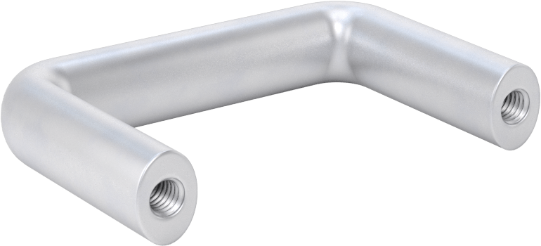 Dişli Delikli Montajlı Oval Çekme Kolu, Mat Alüminyum, 2" Merkezden Merkeze Genişlik