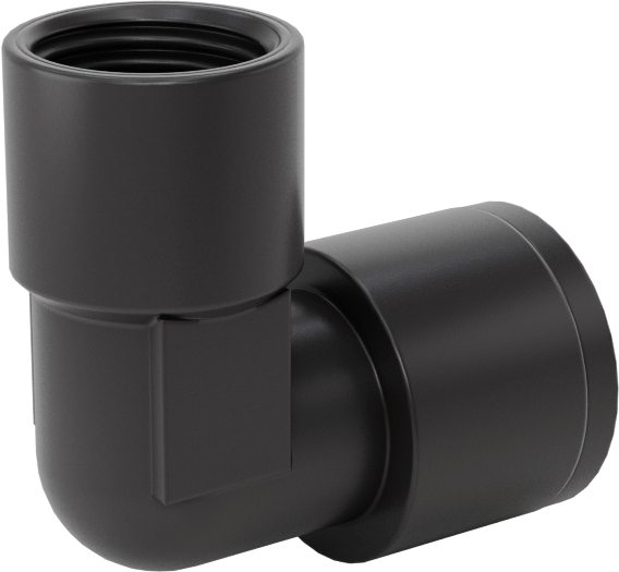 Kimyasallar için Bas-Bağlan Boru Bağlantı Parçası, PVDF 90 Derece Dirsek, 3/8" Boru Dış Çapı x 1/4 NPTF Dişi için