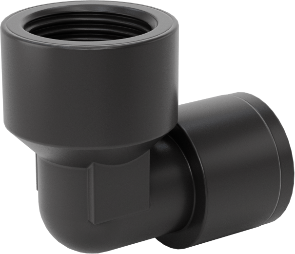 Kimyasallar için Bas-Bağlan Boru Bağlantı Parçası, PVDF 90 Derece Dirsek, 3/8" Dış Çaplı Boru x 3/8 NPTF Dişi için