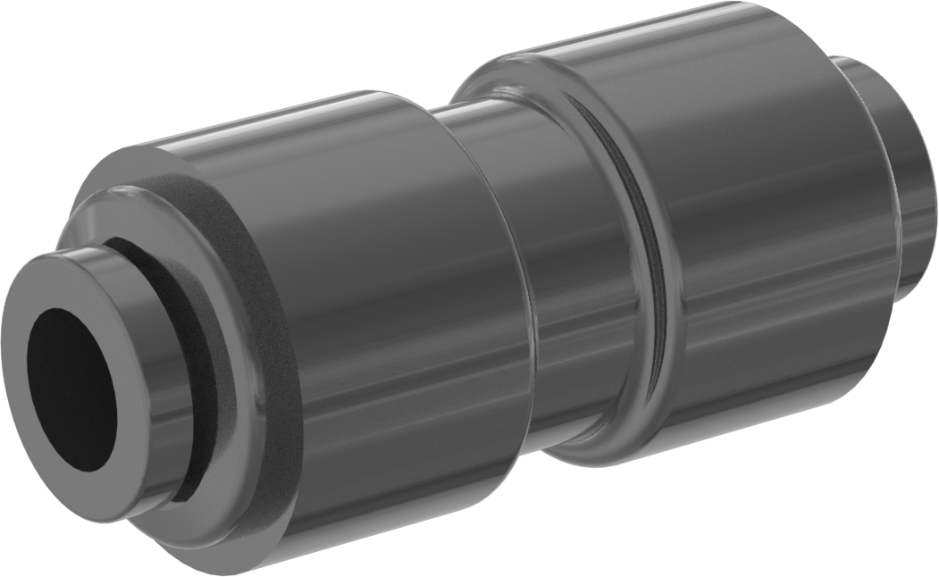 Kimyasallar için Bas-Bağlan Boru Bağlantı Parçası, PVDF Plastik Düz Konektör, 1/4" Boru Dış Çapı için