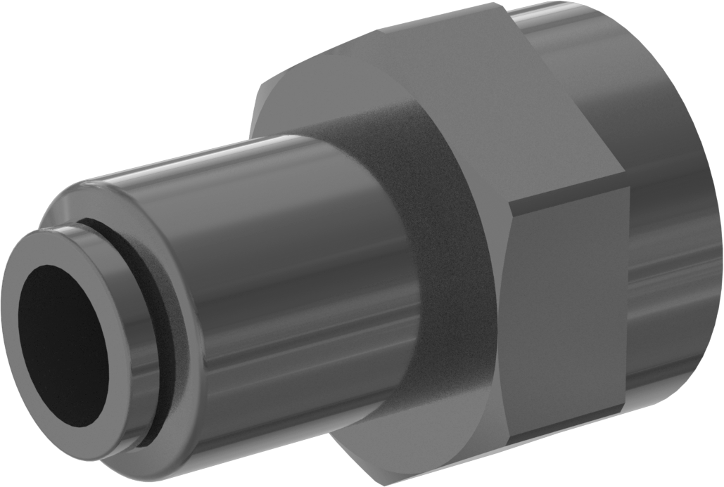 Kimyasallar için Bas-Bağlan Boru Bağlantı Parçası, Düz Adaptör, 3/8" Dış Çaplı Boru x 3/8 NPTF Dişi için