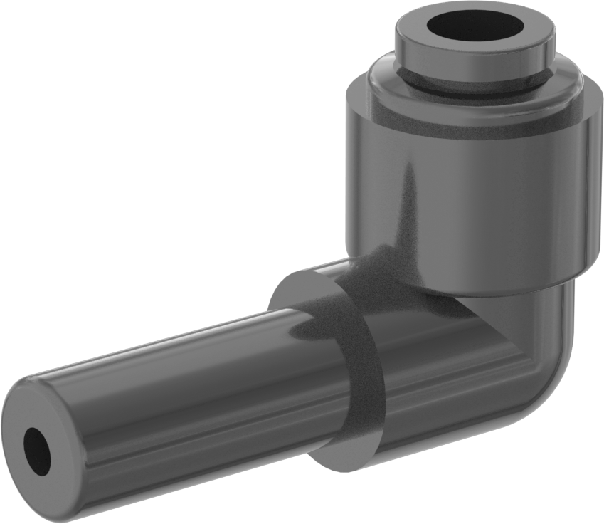 Kimyasallar için Bas-Bağlan Boru Bağlantı Parçası, 90 Derece Dirsek Adaptörü, 3/8" Gövde Dış Çapı, 1/4" Boru Dış Çapı için