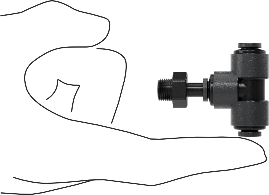 Kimyasallar için Bas-Bağlan Boru Bağlantı Parçası, Hat Üstü T Adaptörü, 1/4" Boru Dış Çapı x 1/8 NPTF Erkek için