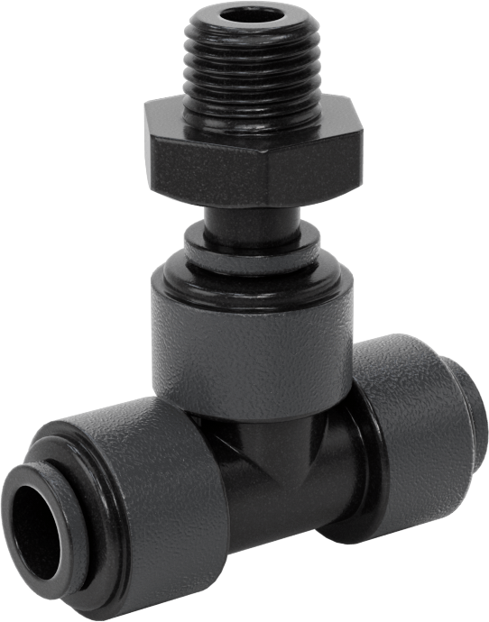 Kimyasallar için Bas-Bağlan Boru Bağlantı Parçası, Hat Üstü T Adaptörü, 3/8" Dış Çaplı Boru x 1/4 NPTF Erkek için