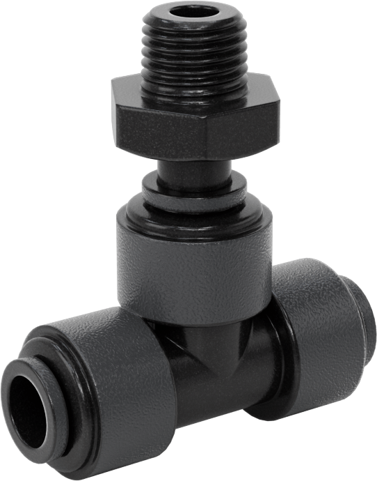 Kimyasallar için Bas-Bağlan Boru Bağlantı Parçası, Hat Üstü T Adaptörü, 3/8" Dış Çaplı Boru x 1/4 NPTF Erkek için