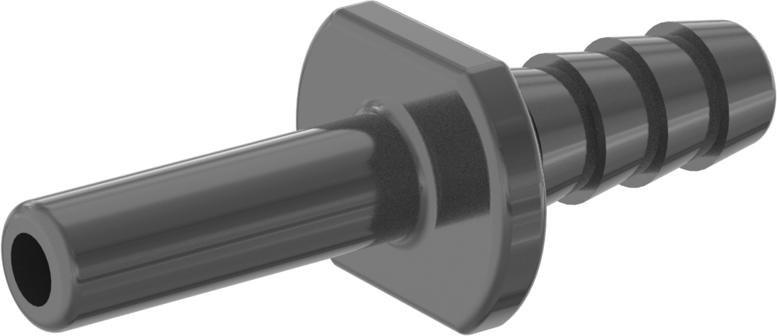 Kimyasallar için Bas-Bağlan Boru Bağlantı Parçası, Adaptör, 1/4“ Boru Gövde Dış Çapı x 1/4” Dikenli Boru İç Çapı için