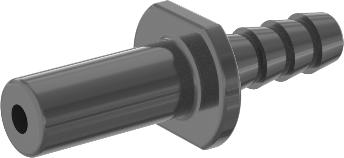 Kimyasallar için Bas-Bağlan Boru Bağlantı Parçası, Adaptör, 3/8“ Boru Gövde Dış Çapı x 1/4” Dikenli Boru İç Çapı