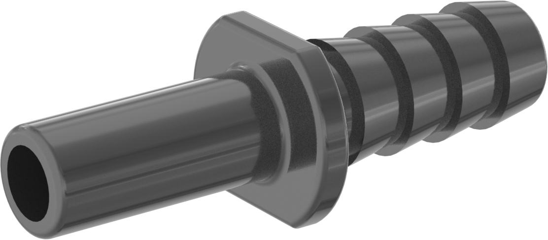 Kimyasallar için Bas-Bağlan Boru Bağlantı Parçası, Adaptör, 3/8“ Boru Gövde Dış Çapı x 3/8” Dikenli Boru İç Çapı