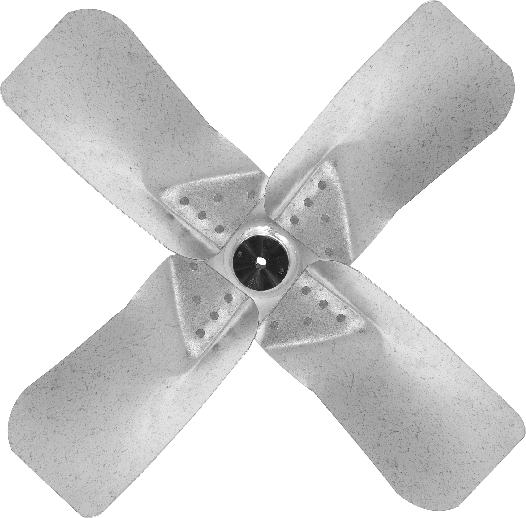 Galvanizli Çelik Fan Kanadı, 5/8" Çaplı Yivli Mil için, 20 inç Bıçak Çapı, 4 Bıçak