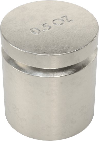 Ticarete Uygun Test Ağırlığı, Kalibrasyon Sertifikası ile, 1/2 oz.