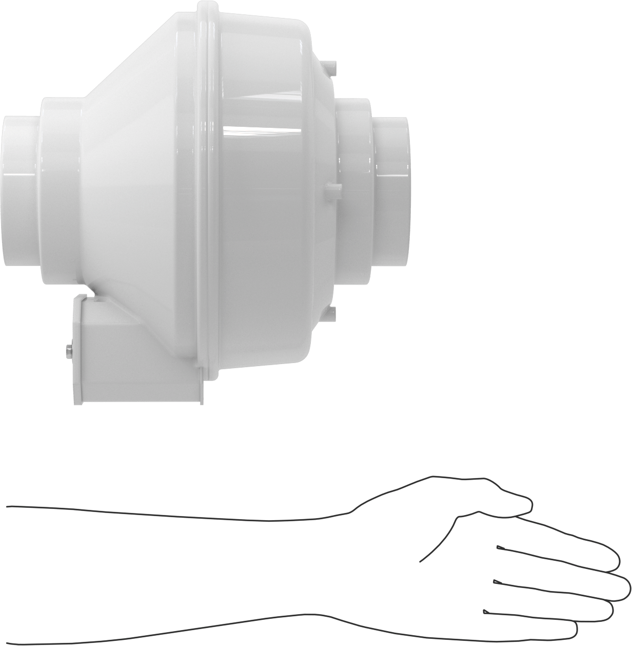 Doğrudan Tahrikli Fan, 4" Çaplı Kanal için, 2450 rpm Motor Hızı