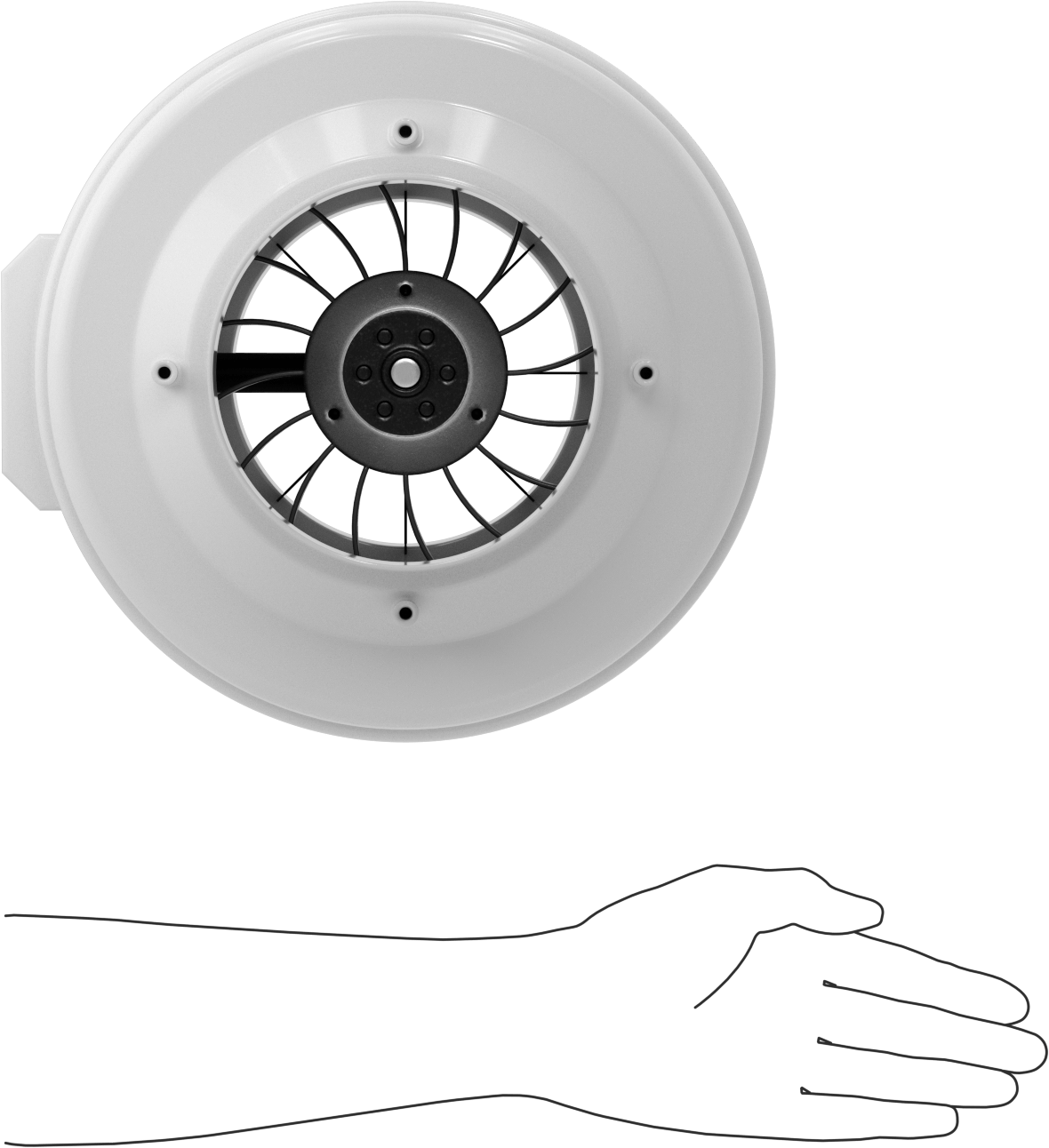 Doğrudan Tahrikli Fan, 6" çaplı kanal için, 2150 rpm Motor Hızı