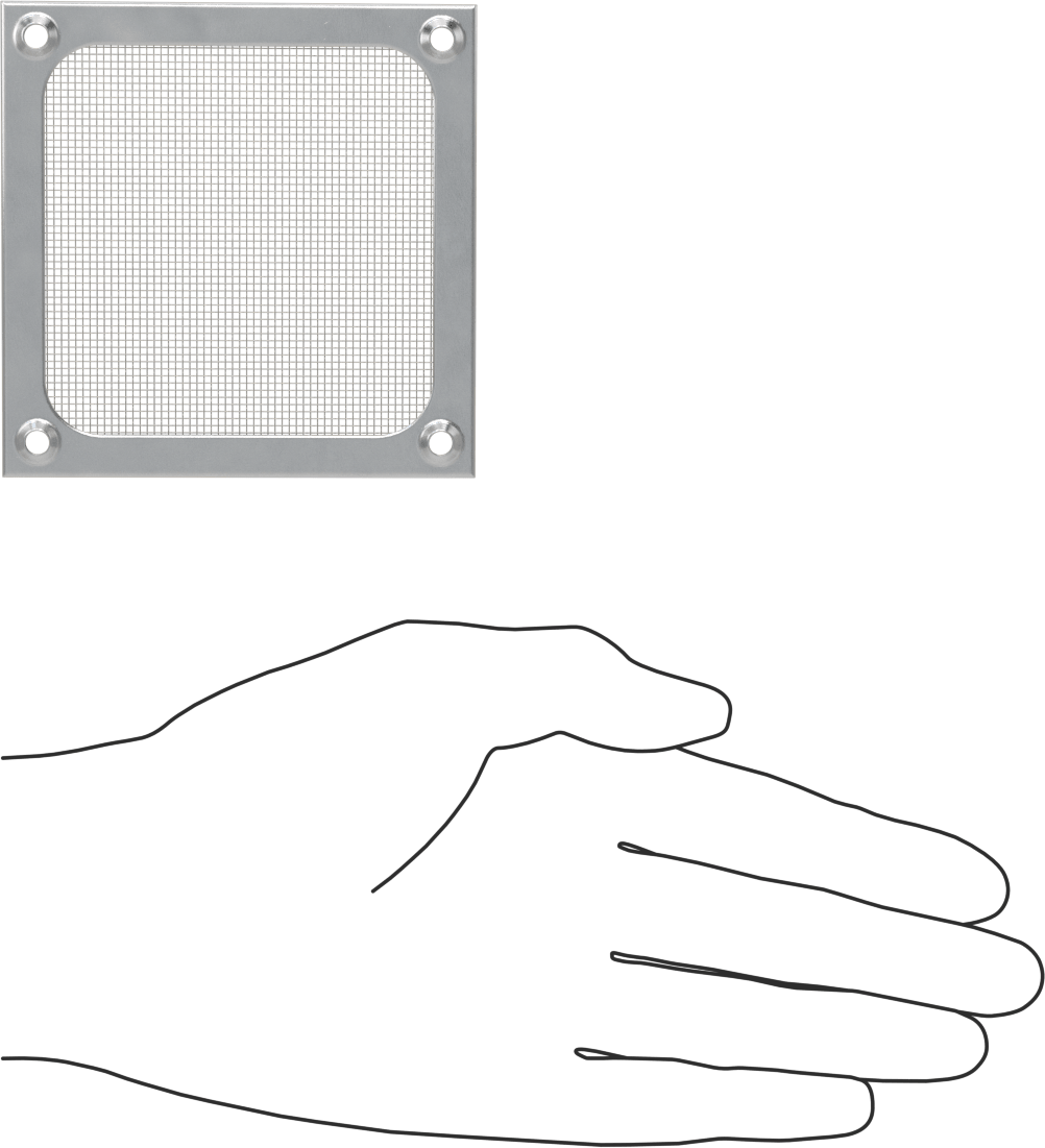Ekipman Soğutma Fanı Koruyucusu, Ekranlı, Mesh, 3,15" Kare Fanlar için