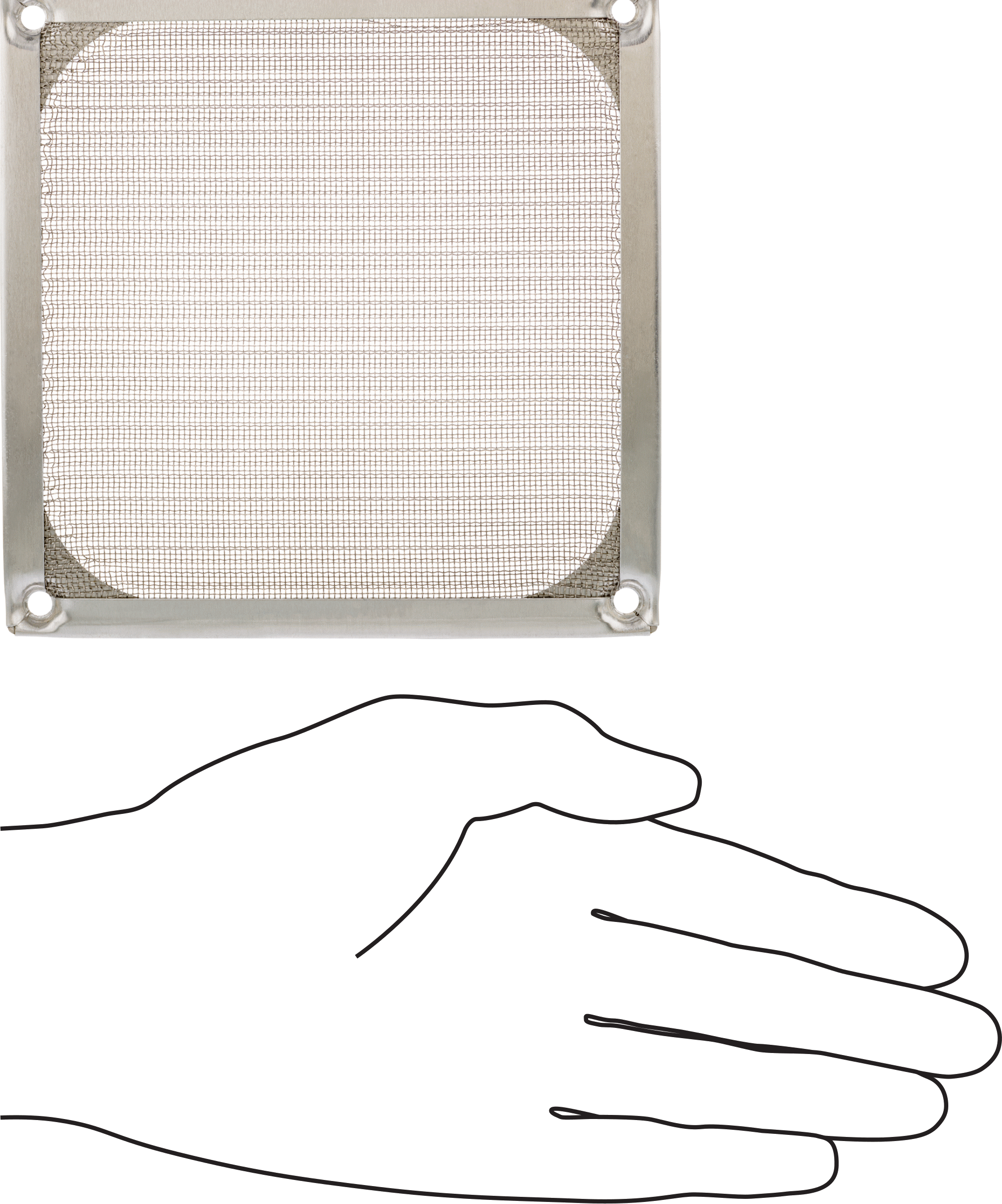 Ekipman Soğutma Fanı Koruyucusu, Ekranlı, Mesh, 5“ ve 5,31” Kare Fanlar için